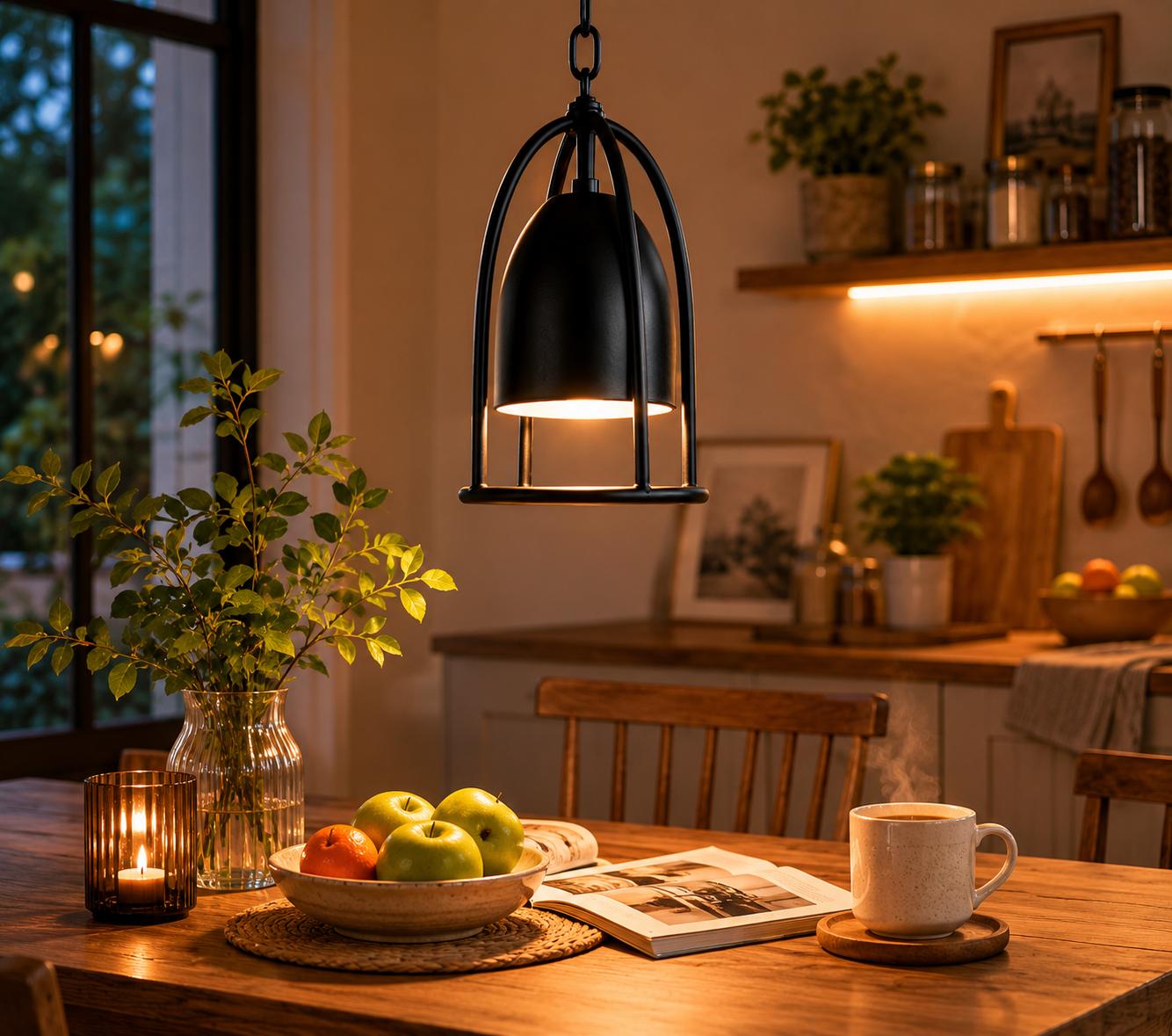 Vintage Iron Cage Pendant Light