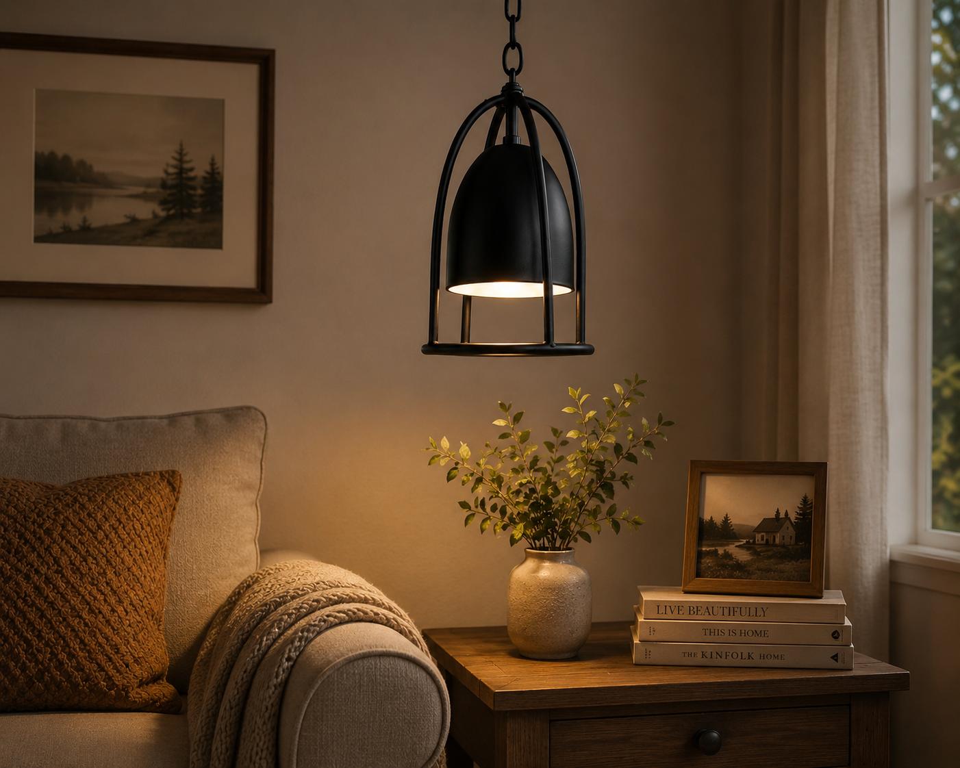Vintage Iron Cage Pendant Light
